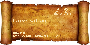 Lajkó Kálmán névjegykártya