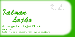 kalman lajko business card